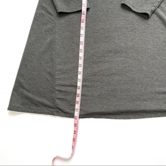 Garnet Hill Grey 3/4 Sleeve Tencel Lyocell Shift Casual Soft Dress Size M - Picture 7 of 8